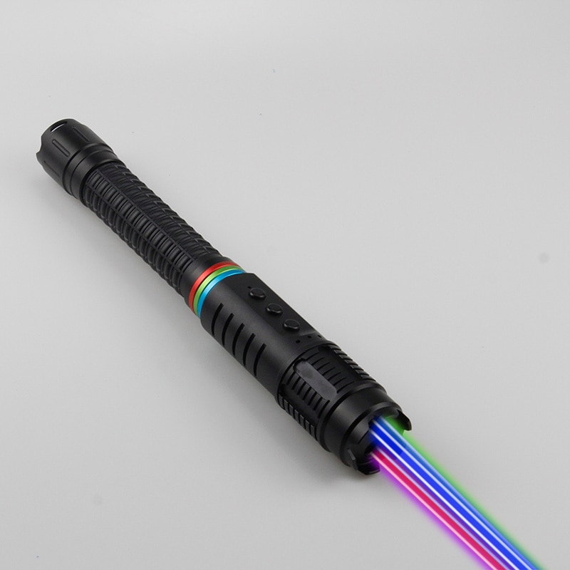 (image for) Rainbow Laser Pointer Seven Colors Pen Switch Outdoor Flashlight